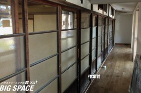 一宮市[石刀神社]参集殿　建具白木洗い　アク洗い有難うございました！